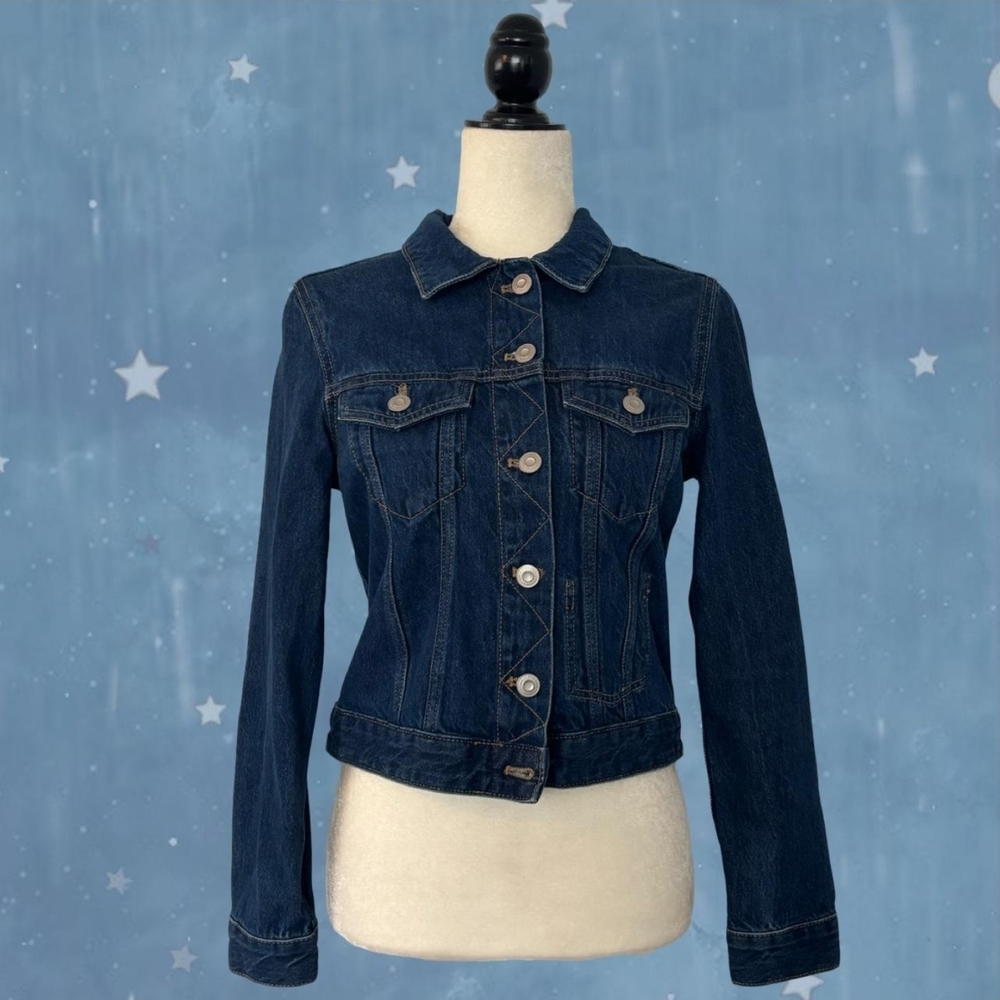 Dark Wash Fitted Denim Jacket